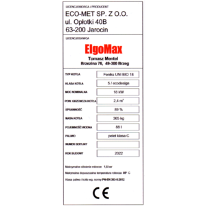 Kocioł pelletowy FENIKS UNI BIO