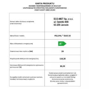 Kocioł pelletowy PELLPAL DUO 24kW