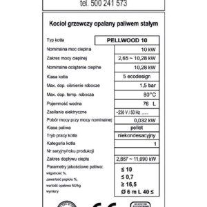 Kocioł na pellet PELLWOOD 10