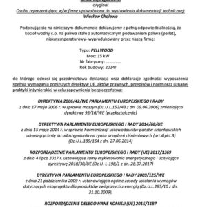 Kocioł na pellet PELLWOOD 15