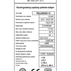 Kocioł na pellet PELLWOOD 15